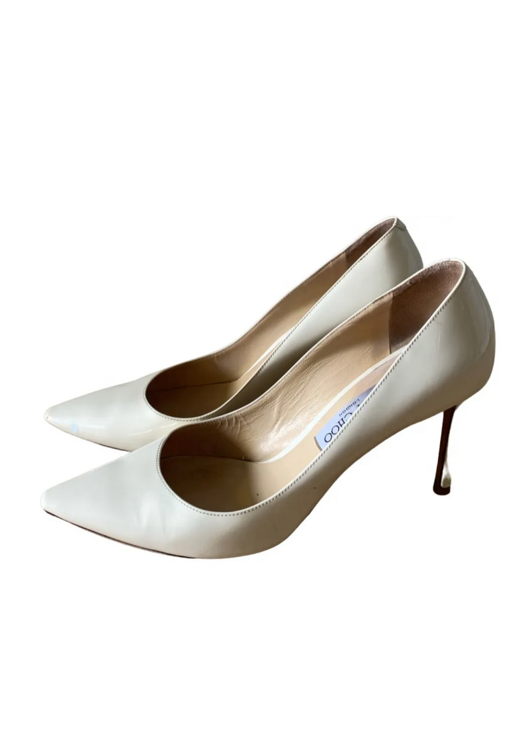 [SOLD] Jimmy Choo White Patent Leather Pumps